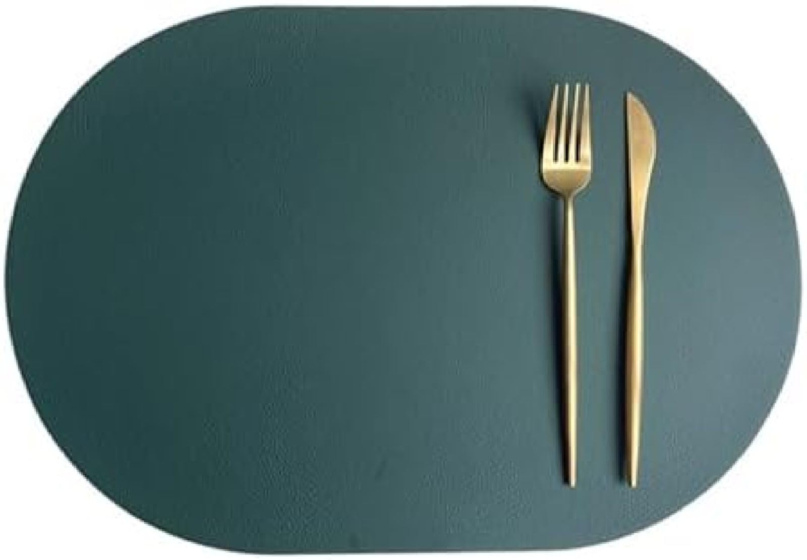 Set de table ovale en cuir bicolore chic 44x30cm