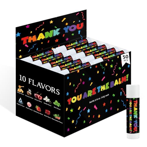 Image of 50 Pack Employee Appreciation Gifts Moisturizing Lip Balms Bulk for Staff Teacher Team Employees Small Thank You Gift You're The Balm Winter New Year Appreciation Party Favors for Coworkers Volunteer