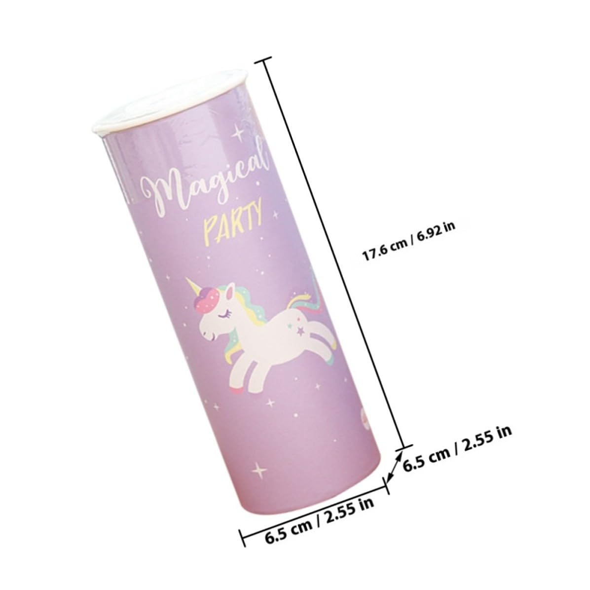 Garneck Taschentuchbox fürs Auto mit Niedlichen Einhorn Motiven 3 Stück Packung Runde Zylinderform aus Native Holzfaserpapier Praktisch für Unterwegs