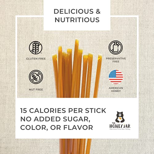 The Honey Jar Plain Raw Honey Sticks - Pure Honey Straws For Tea, Coffee, Or A Healthy Treat - One Teaspoon Of Flavored Honey Per Stick - Made In The Usa With Real Honey - (100 Count) #TOP2