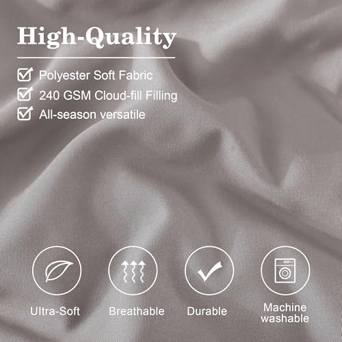 Image of Monbix Full Size Comforter Sets - 7 Pieces Cloud Purple Bed in a Bag Full Bedding Sets with Comforters, All Seasons Comforter Bed Set with Sheets, Pillowcases & Shams