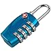 4 Dial Digit TSA Approved Travel Luggage Locks Combination for Suitcases (Blue-4pack)