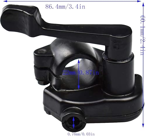 Miniatura 6 de Conjunto de mango de acelerador de cable de acelerador de pulgar de metal de 0.866 in, reemplazo para TaoTao Pit Bike ATV Quad Go Kart 250cc 125cc