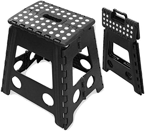 TekBox Folding Step Stool Multi Purpose Plastic Home Kitchen Foldable Easy Storage Small Stepstool (Large)