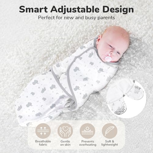 Image of Mama Cheetah Baby Swaddle Sack, Organic Swaddle Blanket, Newborn Swaddling Sleep Sacks, Adjustable Infant Swaddle Wrap, Easy Swaddles for Boy Girl 0-3 Month, Baby Essentials, Nursery Swaddling, 3-Pack