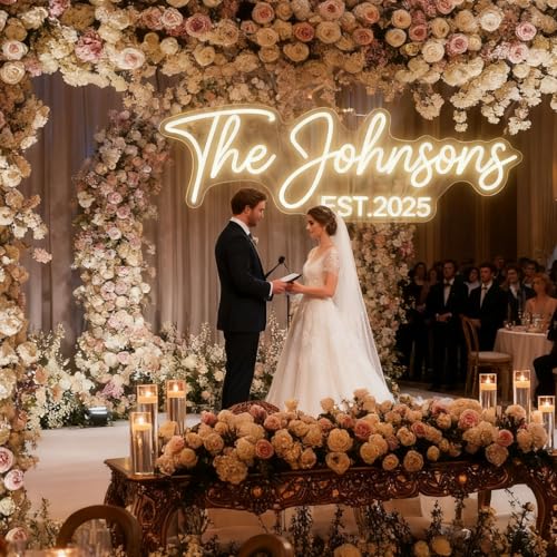Custom Neon Sign for Wall Decor Personalized LED Neon Wedding Light Sign Customizable Bedroom Room Decor Aesthetic Birthday Gift