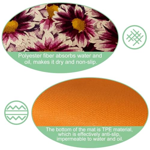 Tapete de cocina absorbente de 2 piezas, alfombrilla de pasillo lavable y moderna 6