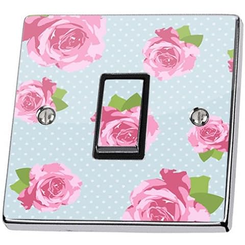 Pack of 2 Blue Shabby Chic Light Switch Stickers Cover