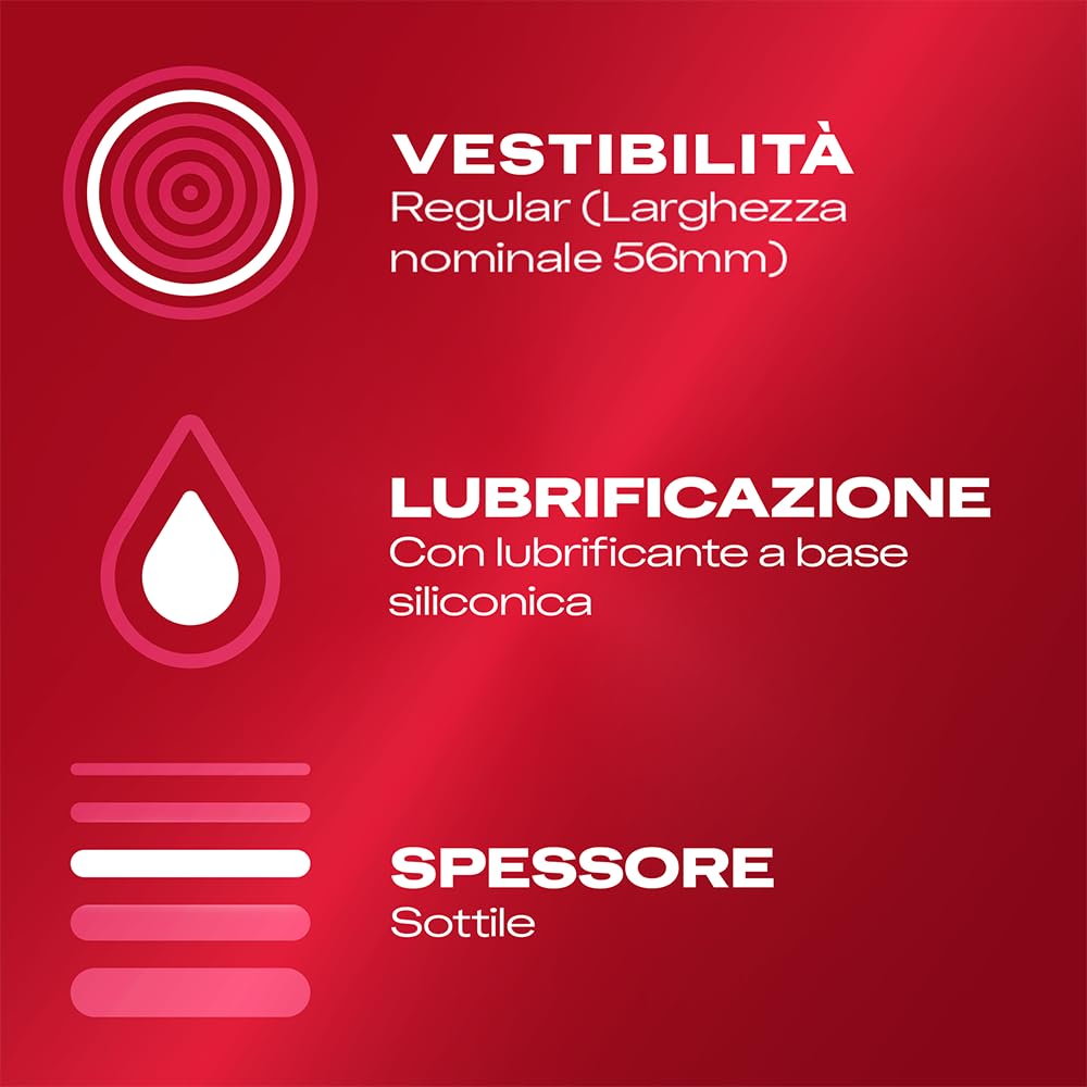 Durex SuperSottile, Preservativi Ultra Sottili, Vestibilità Regular, Formato Convenienza da 100 Profilattici