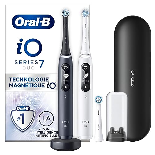 Oral-B iO 7 Duo Brosses À Dents Électriques Noire Et Blanche, Le Capteur De Pression Pour...