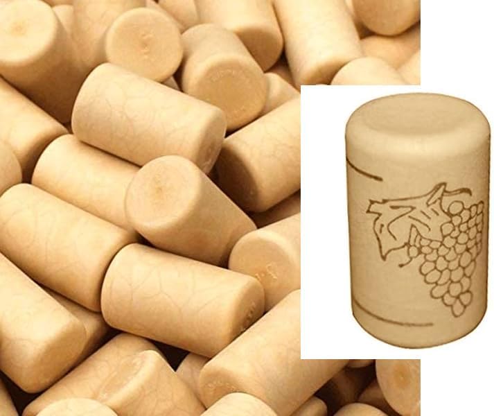 100 Tappi Di Sughero Sintetici 22.5x38mm - Per Bottiglie Di Vino Bordeaux Ed Emiliane, Bianchi, Pronti All'Uso - Foto 12