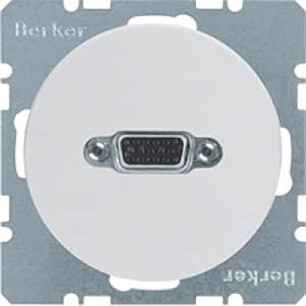 Prise VGA à bornes à vis et griffe R.1 R.3 blanc polaire brillant