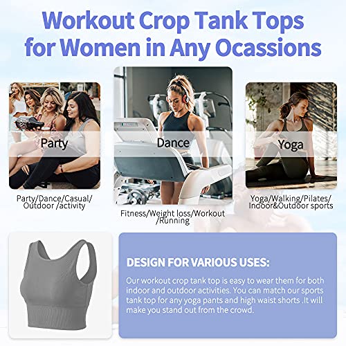 Crop top débardeur réversible côtelé gris stretch XXL - 6