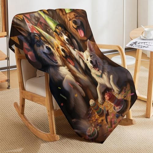 Couverture de lit douce motif chien pour soirée cocooning canapé