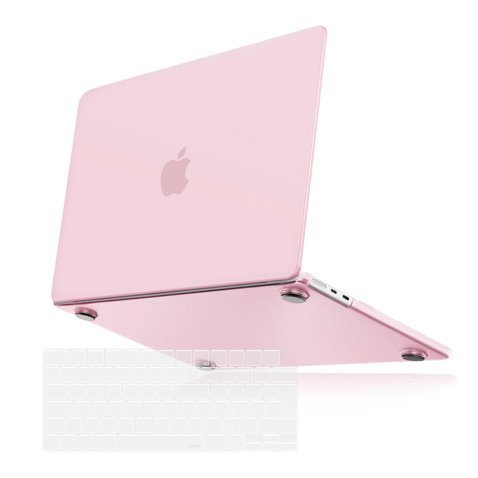 MOSISO Compatible with MacBook Air 13 inch Case 2025 2024 2023 2022 M4 M3 M2 A3240 A3113 A2681,Hard Shell Case for MacBook Air 13.6 Ultra-Thin Slim Natural Original Color&KeyboardSkin, Baby Pink