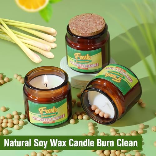 STRN Citronella Candle, Indoor Outdoor Lemongrass Scented Candle, 3-Pack - image 2