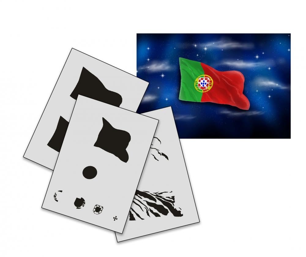 AS-194 Portugal Airbrushschablone Step by Step Grösse XL