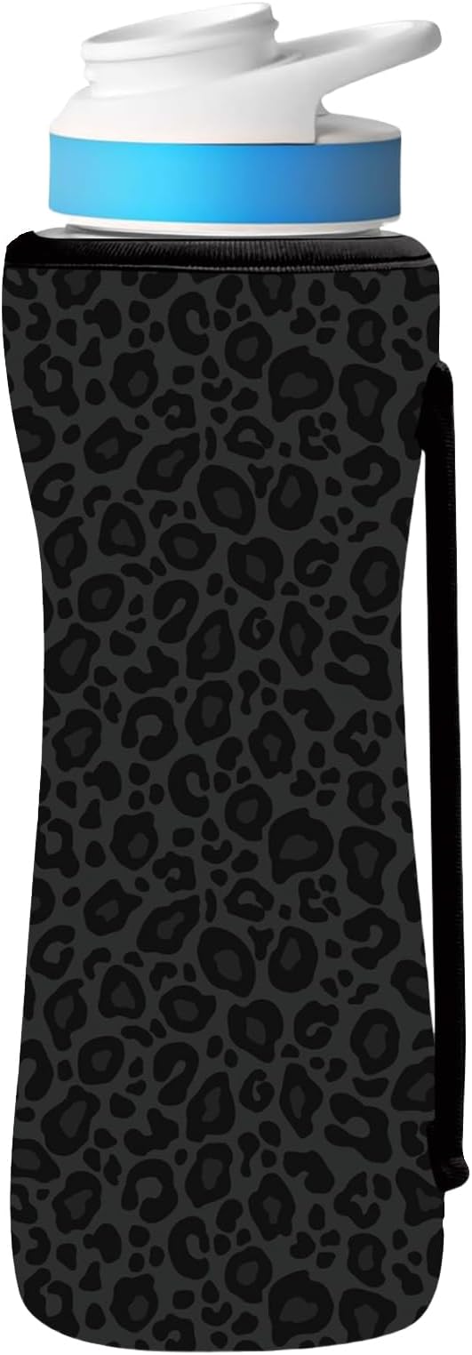 SLEILIN32oz Cute Printed Sleeve Compatible With Cirkul Water Bottle For Plastic And Stainless Steel Bottles 32oz Neoprene Sweat-Wicking Material Insulated Cover Designed With Handles (Black Panther)