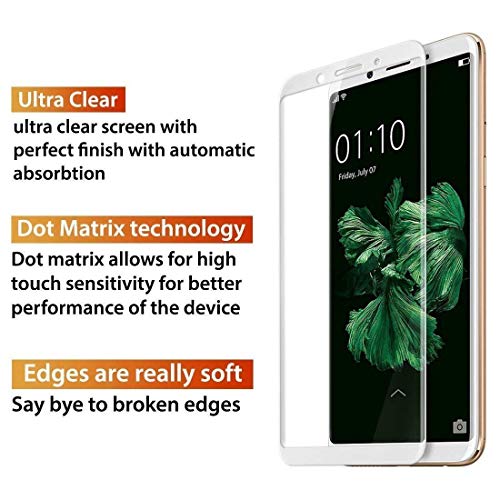 Image of Screen Protector for Oppo F5 / Realme 1 (White) Tempered Glass Edge-to-Edge 6D Screen Guard With Installation Kit