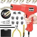 150W Plastic Welder,Plastic Welding Kit with 800pcs Hot Staples,2pcs pp Plastic Welding Rods,knife,Plier, Plastic Welding Machine Plastic Repair Kit for Car Bumper Crack Repair Tools(Red)