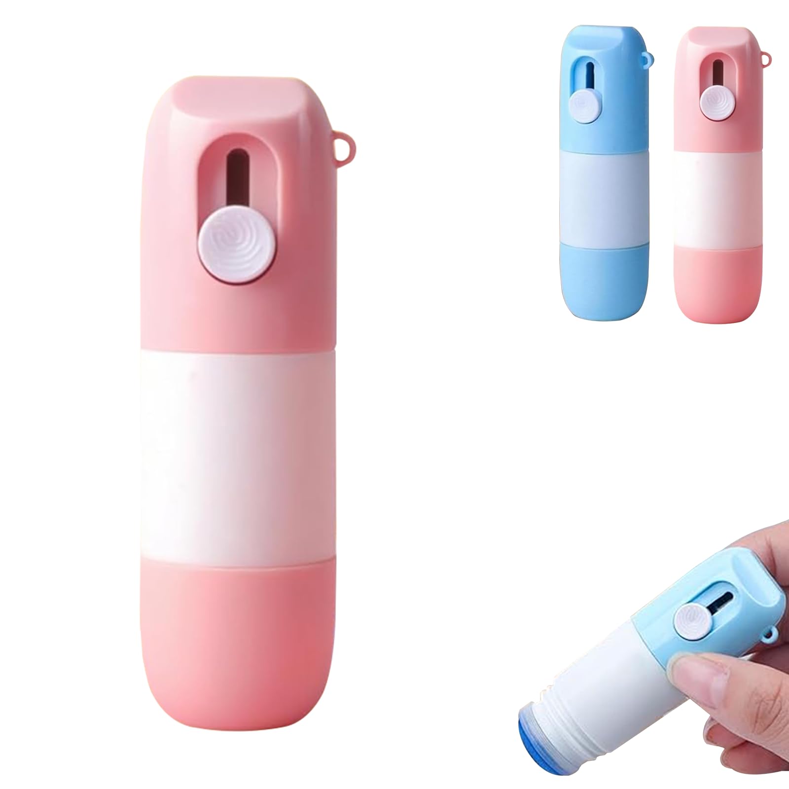 2-in-1 Thermal Paper Correction Fluid with Unboxing Cutter, Portable Privacy Protection Eraser Pen, Water-Based Ink Remover for Parcel Labels Bills (Pink)
