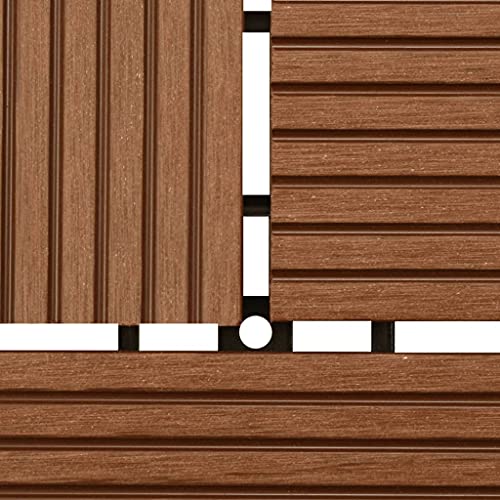 Tidyard Terrastegels tegels, houten tegels, kliktegels, balkontegels, tuintegels, tegels voor balkon, terras, zwembad, 30 x 30 cm, WPC 1 m², 11 stuks - Image 7