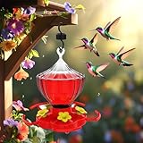 hummingbird feeders for outdoors humming bird feeder 5 feeding ports with ant moat easy to clean bird feeder for gardens leak proof design outdoor decor gifts for mom women upgraded version 