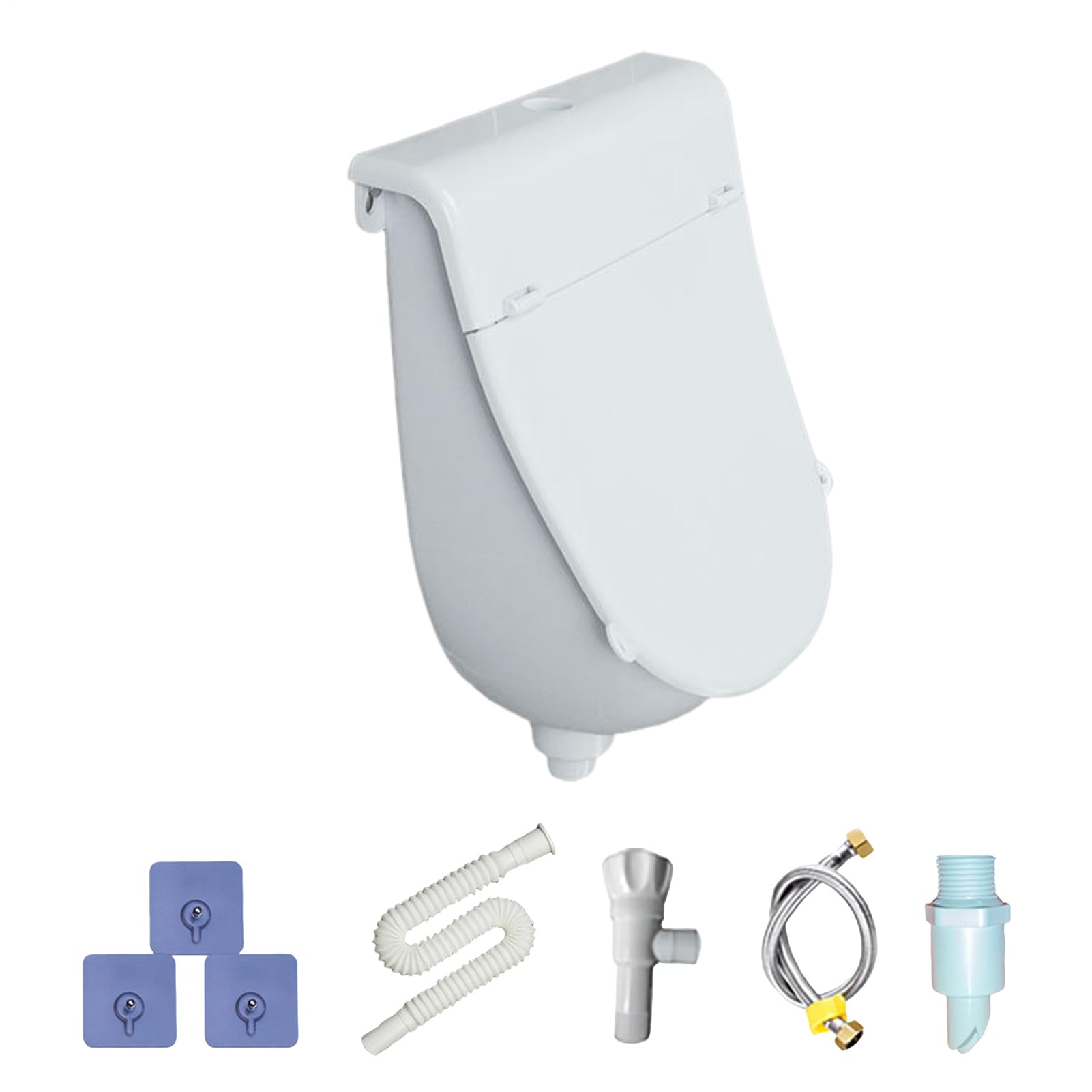 Wasserloses Wandmontiertes Urinal Mit Deckel, Mini Urinal Wandmontage, Plastik Wasserlose Wand, Für Zuhause, Wohnheim, Garten, Geruchsneutrales Design