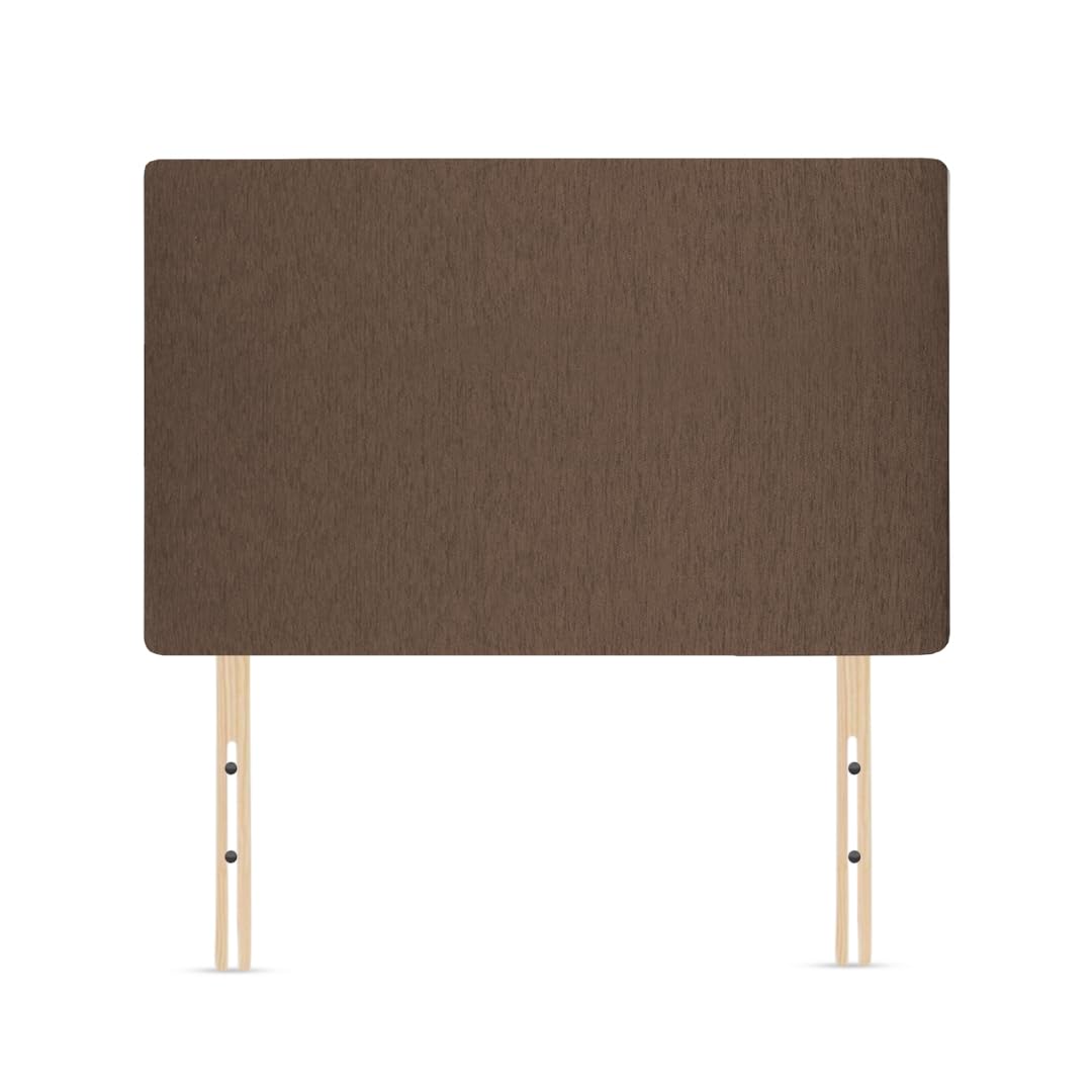 Plain Victoria Headboard Divan Bed Bedroom Decor Hotel Furniture Chenille Fabric (Brown, 2ft6 Small Single)