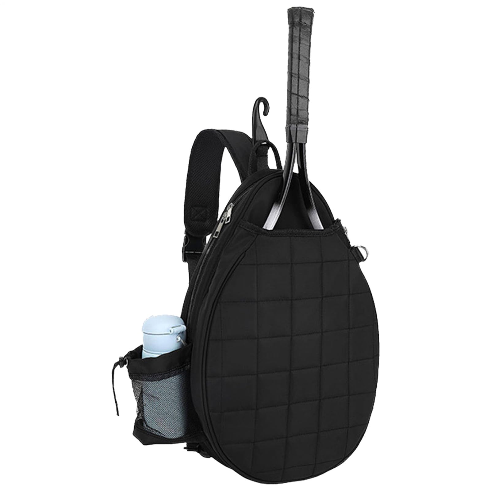 Tennistaschen für Frauen – Tennis-Tragetasche mit Tragegriff oben mit Wasserflaschenhalter und Haken – Brustgitter bedruckte Tragetasche, wasserabweisender Rucksack für Schläger