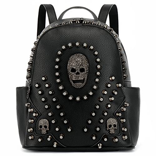 Scarleton Studded Skull Bag for Women, Vegan Leather Punk Rock Rivet Bag, Shoulder Bag H1417