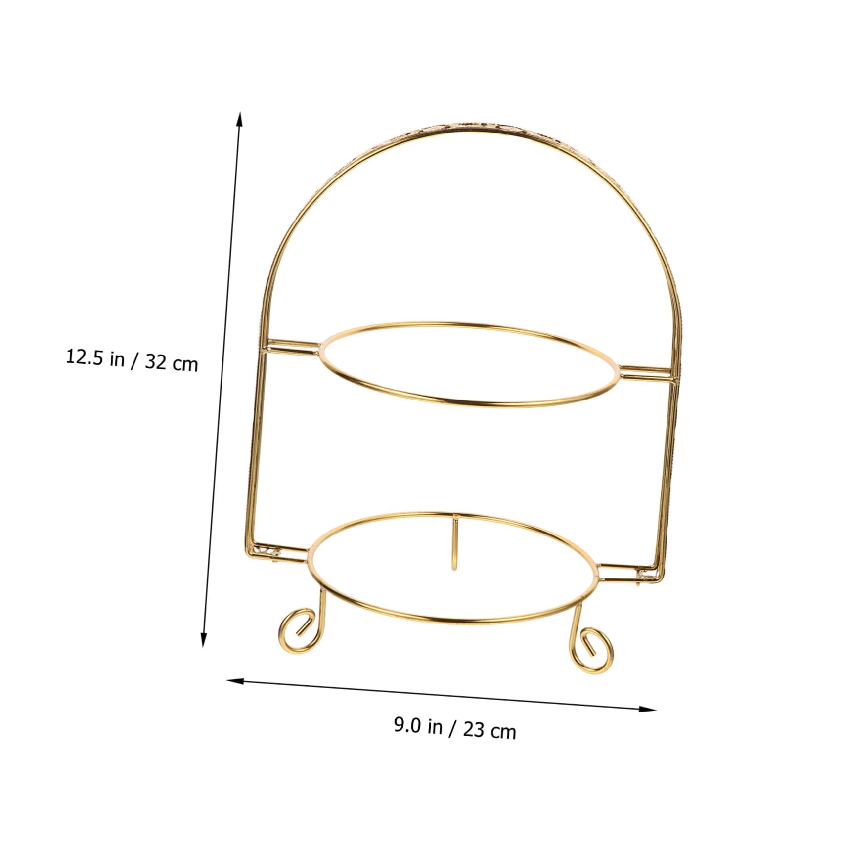 Alzatina Dorata per Dolci in Ferro a 2 Livelli, Espositore Elegante per Torte e Dessert, per Feste e Compleanni Design Europeo Moderno