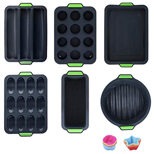 18in 1 Silicone Baking Molds Silicone Nonstick Bakeware Set With Baking Pans Cookie Sheets MuffinBread Pan PizzaCake Pan Oven Microwave Dishwasher Safe Bpa Free Food Grade Kitchen Gadgets