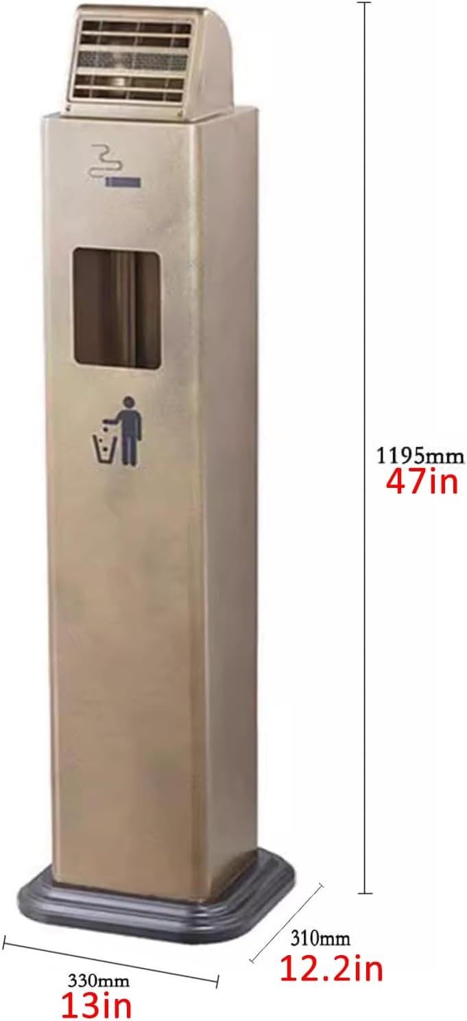 Cigarette Ashtray for Standing Outdoor, Free Standing Cigarettes Butt Receptacle, Lockable Cigarettes Disposal, Smoking Area Cigarette Butt Column Barrel