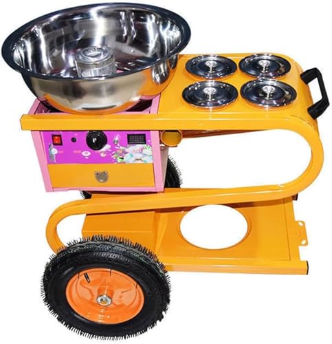 ZXCVBNMQ La máquina de algodón de azúcar es fácil de Limpiar. Máquina de algodón de azúcar Comercial con Carrito Que Puede sostener azúcar y Caramelos.
