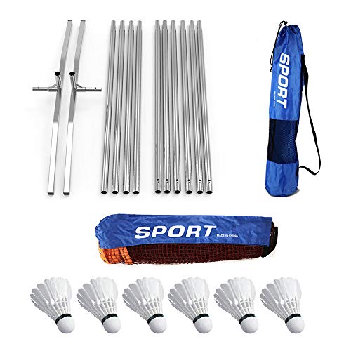 Ulalov Badminton Net Set, 17ft Portable Badminton Net, Adjustable Height for Volleyball Soccer Tennis Pickleball Indoor or Outdoor Court, Backyard, Beach, Driveway