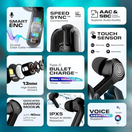 LUXORIA Wireless Headphones TWS with Bluetooth Connectivity with Microphone in-Ear Earphones Charging Case Led Digital Display Ultrapods Max Work with iOS Or Android Devices Pack of 1 - Image 3