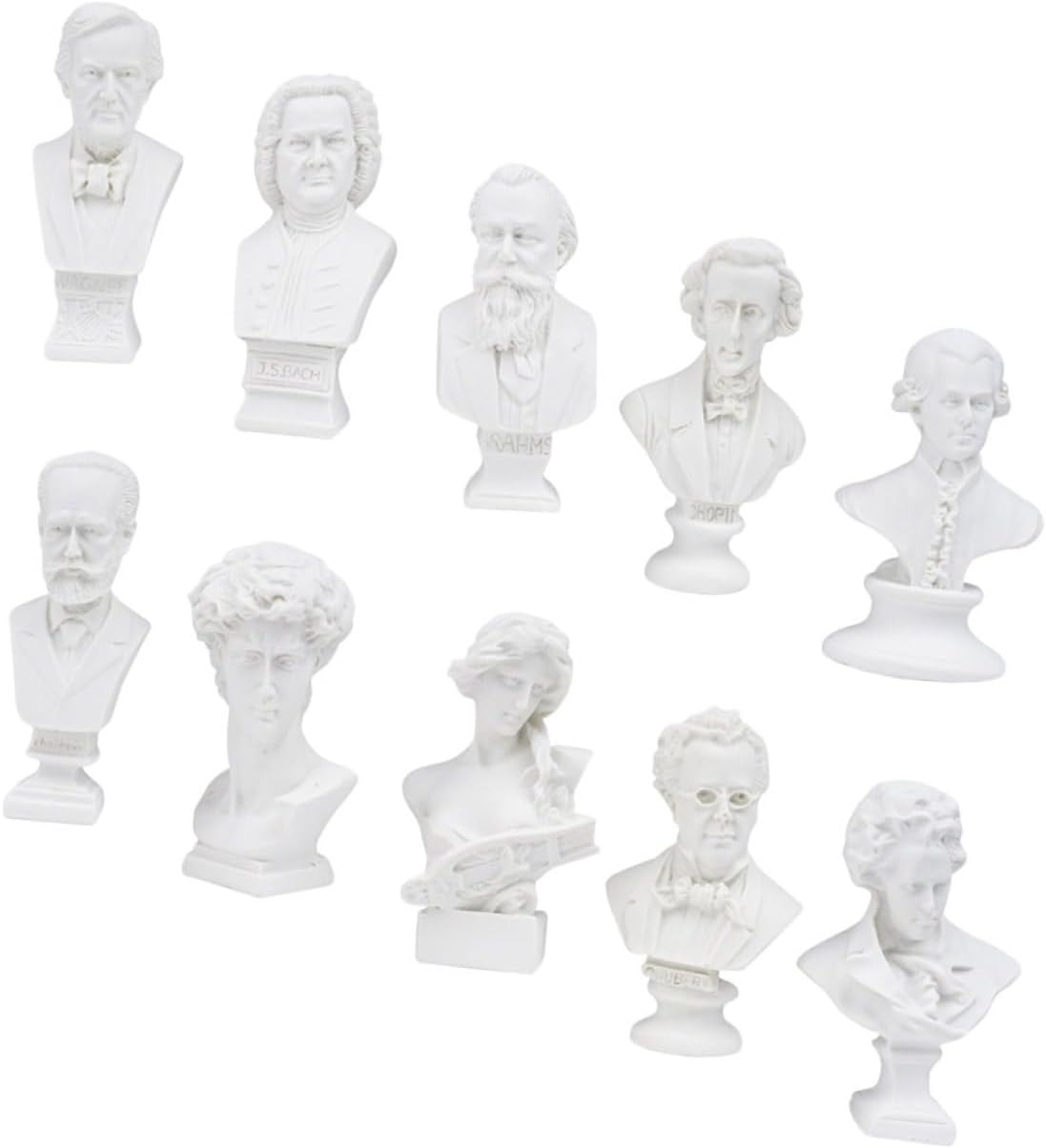 10pcs Mini Greek Resin Sculpture Busts Plaster Head Models Decorative Human Statues for Home Decor DIY Art Supplies for Art Lovers