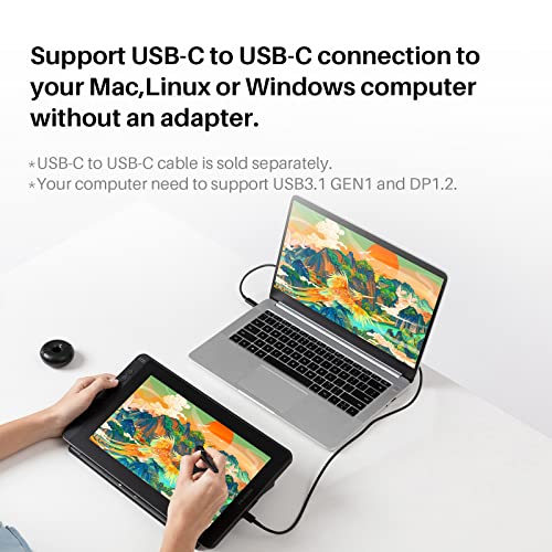 Image of HUION KAMVAS 12 Graphics Drawing Tablet with Screen Full Lamination Android Support Battery-Free Stylus Tilt 8 Press Keys Adjustable Stand