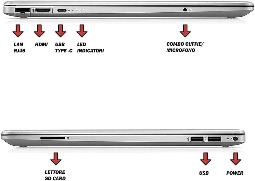 HP 255 G9 | Pc portatile notebook | Ram 16 GB ddr4 | SSD 1 TB | Amd 3050U | Silver | Display 15.6 | FHD | BT | WiFi | Windows 11 Pro | Office Pro | Computer portatile Pronto alluso