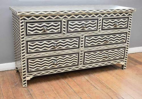 hpcrations Bone Inlay 7 Chest of Drawers Beautifully Crafted Home Decor Inlay Furniture