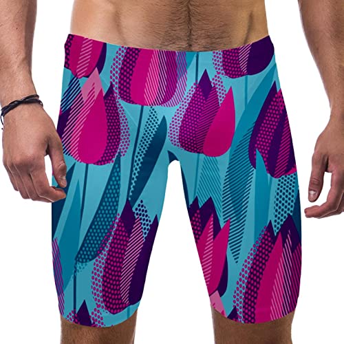 Shorts de natación para hombres HUI JIN SHOP jammers de baño ajustados con tulipanes