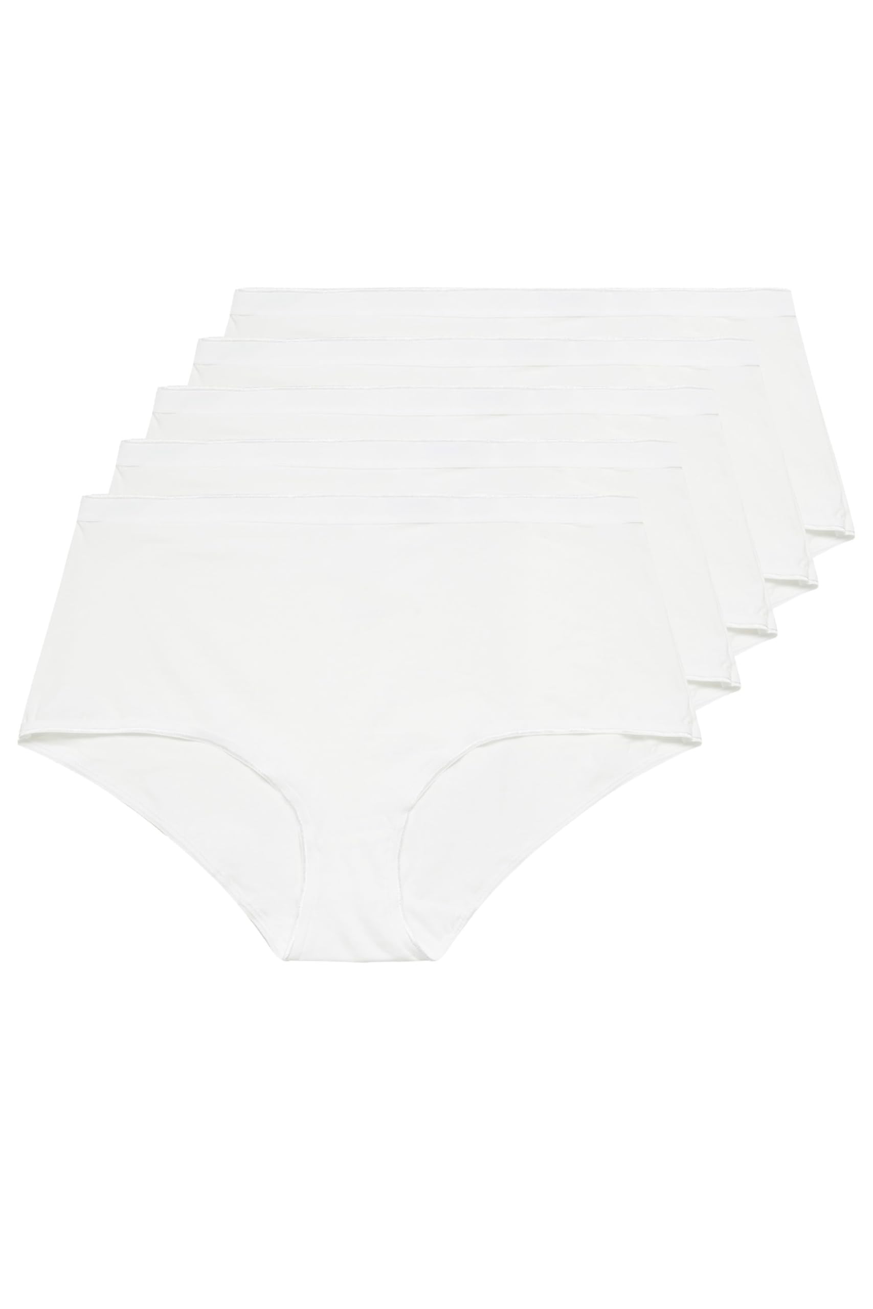 Yours Women's White 5 Pack Stretch Full Briefs In Size 34-36