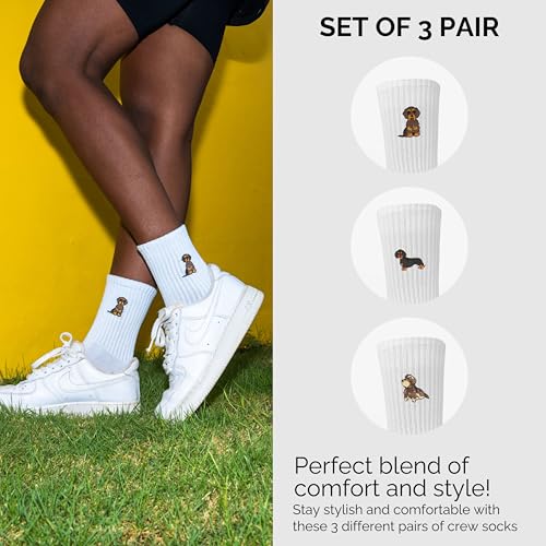 Made by Nami 3 Paar Lustige Socken Damen & Herren mit Motiv im Set Dackel Socken Festival Accessoires (35-40, Dackel)