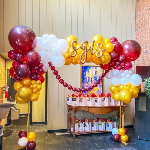 Image of Voircoloria Burgundy Balloons, 66pack 12inch Maroon Latex Party Balloons for Graduation, Thanksgiving Day, Autumn Fall Theme Party, Wedding, Birthday, Valentines, Baby Shower Party Decorations