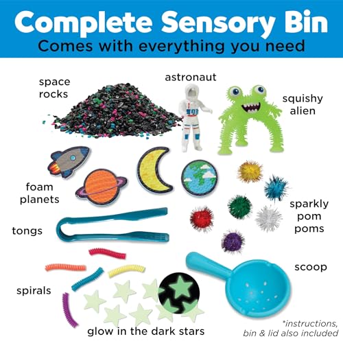 Image of Creativity for Kids Sensory Bin: Outer Space Toys - Preschool and Toddler Sensory Toys, Kids Gifts for Boys and Girls Ages 3-5+, 10.25 x 14.5 x 4.75 inches