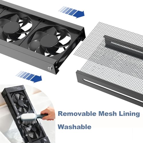 Image of Vertical Windows Exhaust Fan for Sliding Windows, Ultra-quiet Window Fan, 29~35in Adjustable Hight Variable Speed Vent Fan, Using for Home Attic Kitchen Buthroom Garage Ventilation (39~35in)