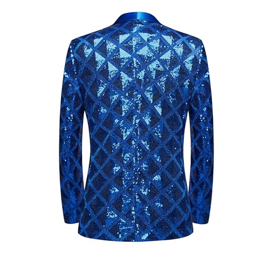 Blazer de lentejuelas brillante para hombre talla 3X-Large azul miniatura 3