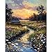 Produktbild Camocin Art Malen nach Zahlen Erwachsene Landschaft, Sonnenuntergang Malen nach Zahlen Erwachsene leinwand Set, DIY Fluss Paint by Numbers für Home Decor, Ohne Rahmen 40x50cm