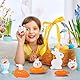 PWCTNT Ostern Geschenke Kinder, 8 Stück Ostergeschenke Kinder, Aufziehbare Hasen Mit Karotte, Hase Ostern Deko, Lustige Aufziehspielzeug Osterhasen Für Kinders Jungen Mädchen